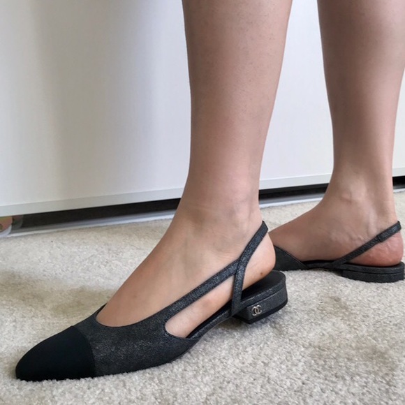 Chanel Slingback 37 size 7 Lambskin/Grosgrain - Picture 8 of 8